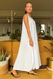 Made in Italy Aster Pocketed Cocoon Dress White